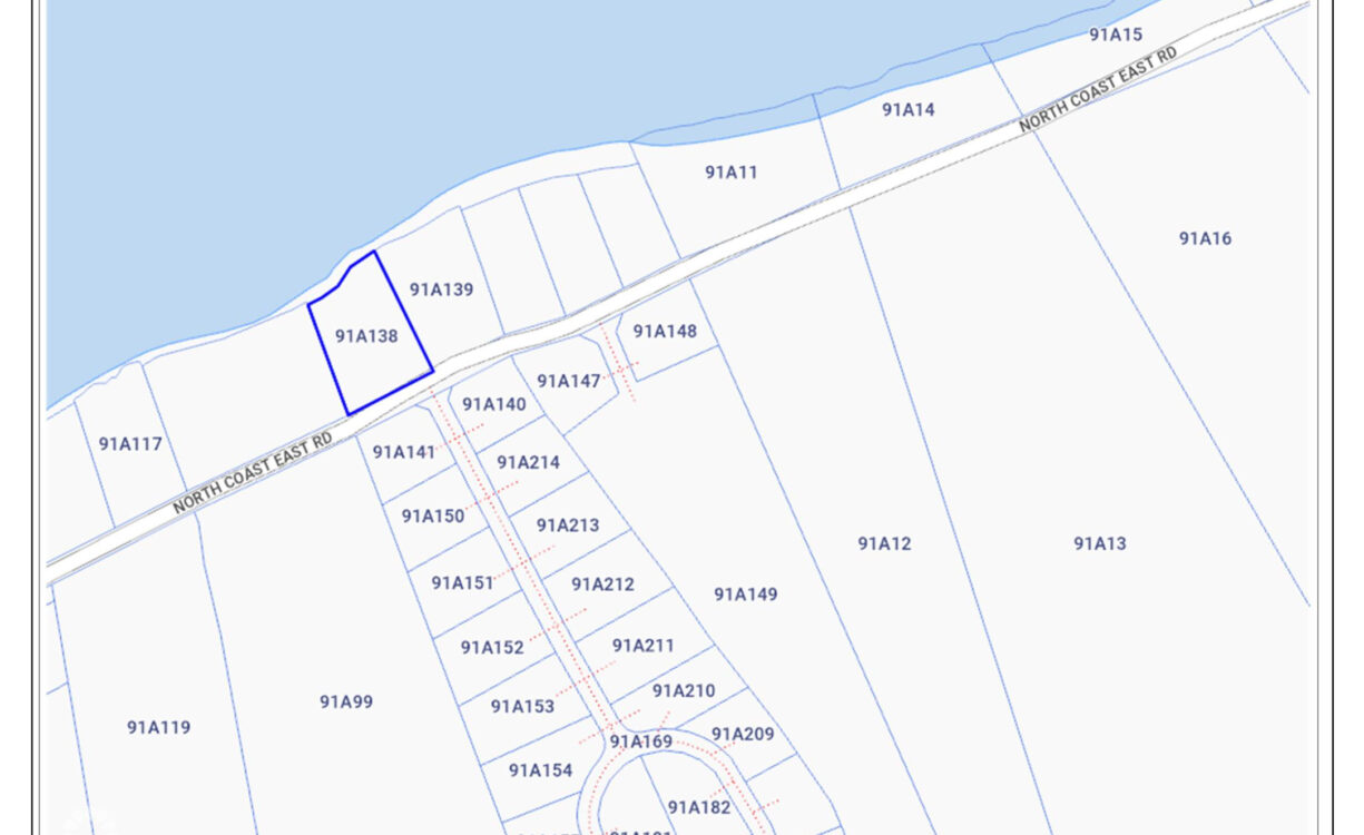 BEACHFRONT LAND ON NORTH COAST EAST ROAD
